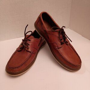 Allen Edmonds Eastport Boat Shoes Mens 10D Brown Leather 3Eye Casual Deck Preppy